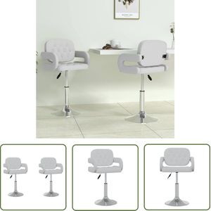 The Living Store Eetkamerstoelen draaibaar 2 st kunstleer wit - Eetkamerstoel - Draaibare Stoel - Witte Stoel - Kunstleder Stoel - Modern Meubilair