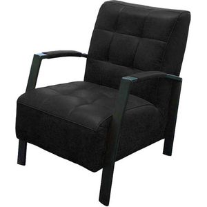 Fauteuil - Elba - leer Colorado antraciet 01