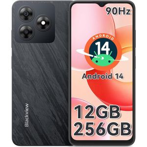 Blackview WAVE 8 Smartphone Android 14 -12(4+8)GB+256GB 6.56 inch 90Hz 4G Dual SIM Ontgrendeld 5000mAh/10W GPS - Zwart