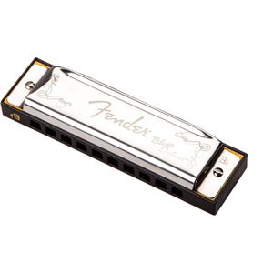 Fender blauws Deluxe Harmonica Key of D - Diatonische mondharmonica