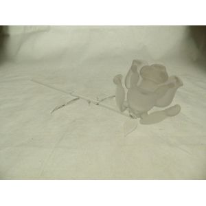 Glasdecoratie - hanger - 33 cm breed - decoratief - liggende roos - stralend - valentijn