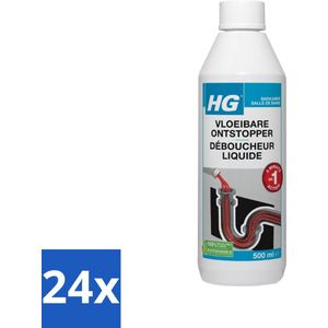 HG - Vloeibare Ontstopper - Gebruiksklaar - Binnen 5 Minuten Resultaat - 500 ml - Voordeelverpakking - 24 stuks