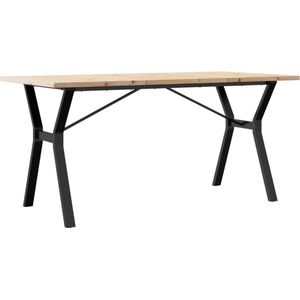 vidaXL Eettafel Y-frame 140x80 cm - Grenenhout & Gietijzer Eetkamertafel - Houten Tafel - Grenenhouthout - Eettafel Set - Salontafel