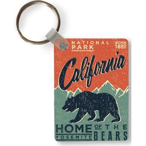 Sleutelhanger - Vintage poster California - Uitdeelcadeautjes - Plastic