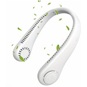 Draagbare Handsfree Nekventilator | Bladloze Ventilator | Oplaadbare Batterij - Persoonlijk & Portabel | Bladloos Ontwerp Halsventilator Koeling | USB-Oplaadbaar, 3 Snelheden - Voor Dames, Heren en Kinderen (Wit)