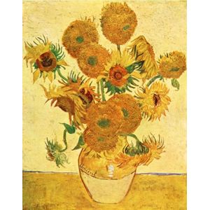 Diamond painting - Van Gogh - vaas met zonnebloemen, 40 x 50 cm met frame