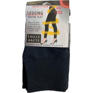 Legging Dames - Hoge taille - Warme thermo Legging - Zwart - Maat 36 - 40