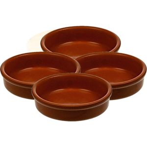 Kleine tapas schalen bruin set van 20x stuks - Creme brulee bakjes/schaaltjes 7 cm