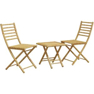 vidaXL Bistroset - Bistrosets - Loungeset - Tuinset - 3-delige Bistroset bamboe