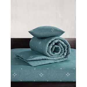 De Witte Lietaer Snow - Flanel - Dekbedovertrek - Lits-jumeaux - 240x200/220 cm + 2 kussenslopen 60x70 cm - Pagoda Blue