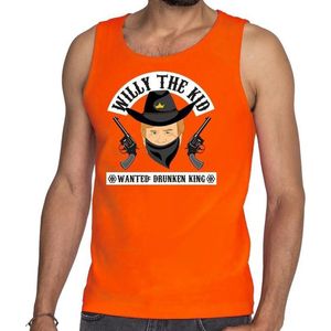 Oranje fun tanktop / mouwloos shirt Willy the Kid voor heren -  Koningsdag kleding XXL