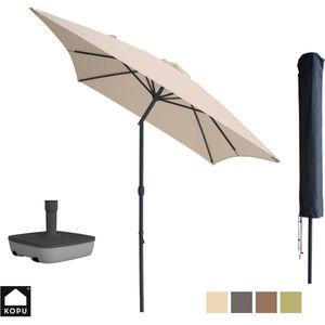 Kopu® Sevilla Parasol Rechthoek 200x300 cm met Hoes en voet - Creme