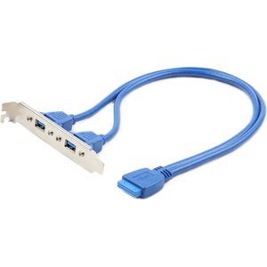 Pin Header bracket USB3.0 (v) - 2x USB-A (v) - 0,45 meter