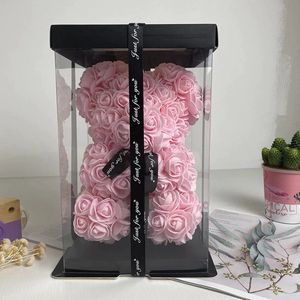 rozen beer 25 cm| rose bear | valentijn | moederdag| love | gift - roze/ pink
