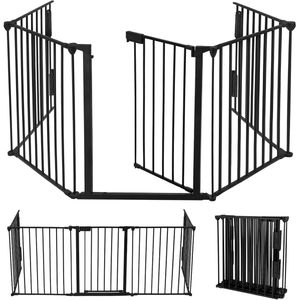 Aufun Veiligheidshekje voor open haard, veiligheidshekje voor baby's, veiligheidshekje van metaal, veiligheidshekje voor kinderen, veiligheidshekje, opvouwbare box met deur, veiligheidshekje voor oven, veiligheidshekje voor deuren gemaakt van 5 eleme