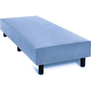 Sweet sleep Boxspring Otto ijsblauw (100x220) zonder matras, zonder hoofdboord en zonder topper.
