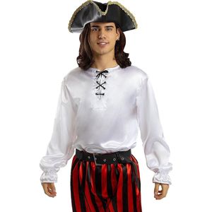 FUNIDELIA Wit piraten shirt voor mannen Zeerover - Maat: XL - Wit