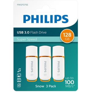 Philips FM12FD75E Flash Drive Sunrise Orange - 128GB - Super Speed USB 3.0A - USB Stick - 3 Stuks