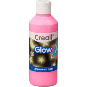 Creall glow lichtgevende verf 250ml roze