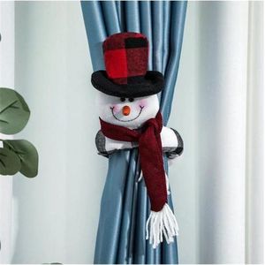 Gordijn houder Kerst Sneeuwpop ruit