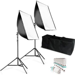 Bresser Fotostudioset - BR-2245 - Incl. 2 Lamphouders & Softboxen - Lampen Apart Instelbaar