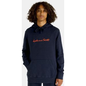 Lyle & Scott Embroidered logo hoodie - dark navy sorrel orange
