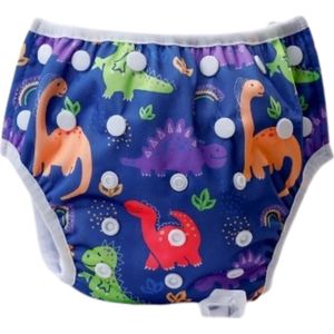 Wasbare Luier - Zwemluier - Baby - Nachtluier - 0 tot 2 jaar - 4,5 tot 18 kilo - Blauw Dino