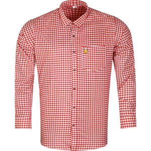 Benelux wears / Tiroler hemd - Rood Wit - Blouse - Verkleedkleding - Oktoberfest - Geborduurde Bierpul - Maat XL