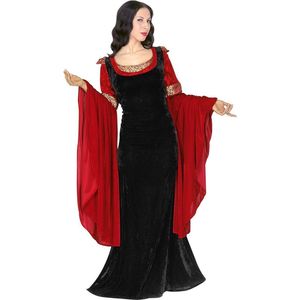Widmann - Elfen Feeen & Fantasy Kostuum - Elegante Prinses Fantasy Kostuum Vrouw - Rood, Zwart - Medium - Halloween - Verkleedkleding