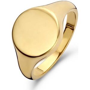 New Bling Zilveren Zegel Ring 9NB 0268 58 - Maat 58 - 12 x 20 mm - Goudkleurig