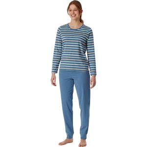 Schiesser dames pyjama blauw - Casual Essentials - 42