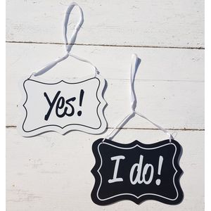 Yes and I Do houten decoratie borden - trouwen - huwelijk - bruiloft - decoratie - aanzoek