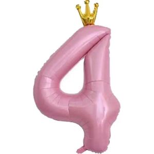 Roze Ballon 4st Jaar Verjaardagsfeestje Decoratie Kroon Kid Party Bruiloft Ballen Baby Shower Speelgoed Gift Folie Ballon globos-40 inch