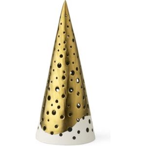 Kähler Nobili theelichthouder H19cm wit / goud