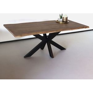 Eettafel boomstam mangohout 200cm Indiana industriële duurzaam boomstamtafel mango