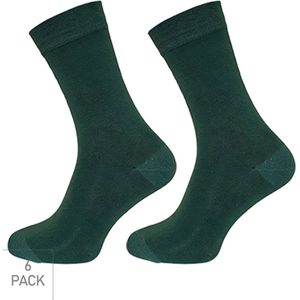 Bamboe Sokken 6-Pack - Groen - Maat 46-47 - Dunne Bamboe Sokken Voor Frisse Droge Voeten - Dames / Heren