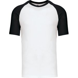 SportT-shirt Heren XL Kariban Ronde hals Korte mouw White / Black 100% Katoen