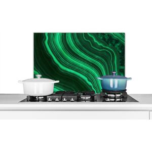 Spatscherm keuken 60x40 cm - Kookplaat achterwand Agaat - Groen - Edelstenen - Marmer print - Muurbeschermer - Spatwand fornuis - Hoogwaardig aluminium