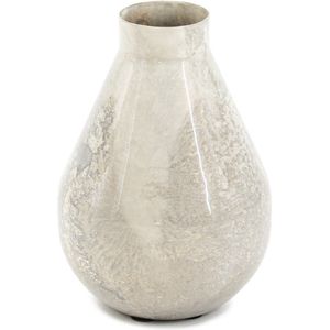 Vaas metaal white marble