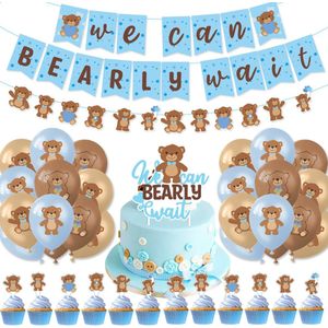 33-delige set We Can Bearly Wait met slingers, ballonnen, taart en cupcake toppers - beer - bear - babyshower - slinger