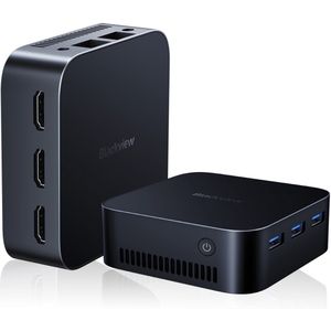 Blackview MP80 Mini PC - 16 GB LPDDR5 RAM - 1TB M.2 SSD - Intel N97 -Tot 3,6 GHz - Windows 11 - DRIE HDMI - 4K UHD - Gigabit Ethernet - Blauw