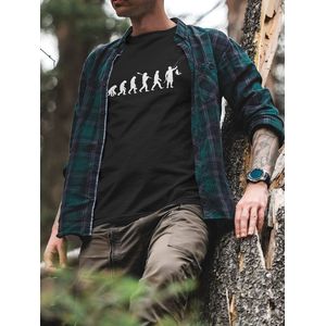 Shirt - Vis evolutie - Wurban Wear | Grappig shirt | Leuk cadeau | Unisex tshirt | Vissen | Grappig shirt voor vissers | Vis shirt | Visspullen | Kunstaas | Zwart