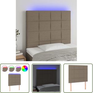 The Living Store Hoofdeind - LED-verlichting - Verstelbare hoogte - Comfortabele ondersteuning - Snijdbare LED-strip