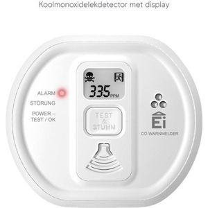 Ei Electronics Ei208D - Koolmonoxidemelder met display - incl batterij met 10 jaar levensduur