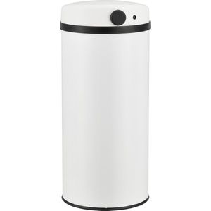Prullenbak Layne - Met Sensor - 68xØ30,5 cm - 42 liter - Wit - Afneembaar en Waterdicht Deksel