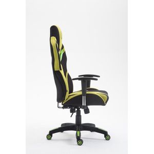 Gamingstoel volwassenen stof - sportief design - zwart/groen - 76x72x133