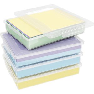 Plastic multifunctionele opbergdoos - A4 papier opslag - klaslokaal organisatie - opslag voor knutselspullen, documenten, tijdschriften luchtdichte opbergbox