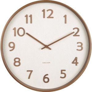 Wall clock Pure wood grain large ivory