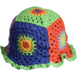 Winkrs - Gehaakte muts met granny squares - Hippie seventees stijl