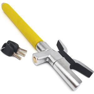Stuurslot Auto - hoge beveiliging - Anti-Diefstal Slot - 3 sleutels - Universeel - Auto SUV - geel - noodhamer - afschrikmiddel Auto slot